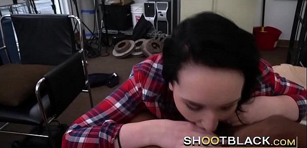 Shy and tender teen gets her pussy nailed in all fours.